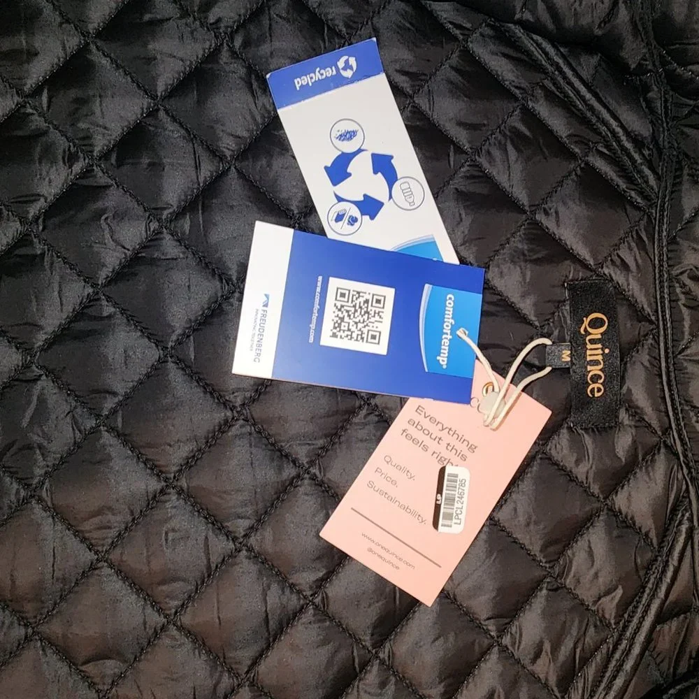 Quince Featherless Quilted Puffer Jacket NWT Black Small - Picture 7 of 10